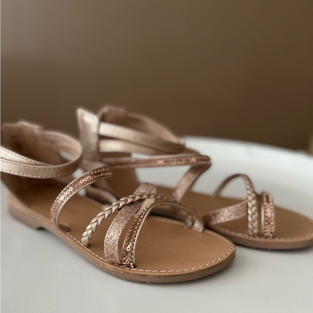 Kelly & Katie Kids Braided Gold Sandals